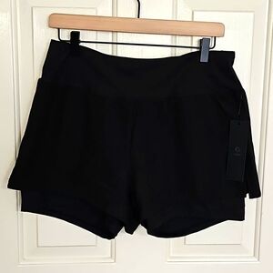 Mono B Lined Hybrid Perforated Active Shorts Black XL